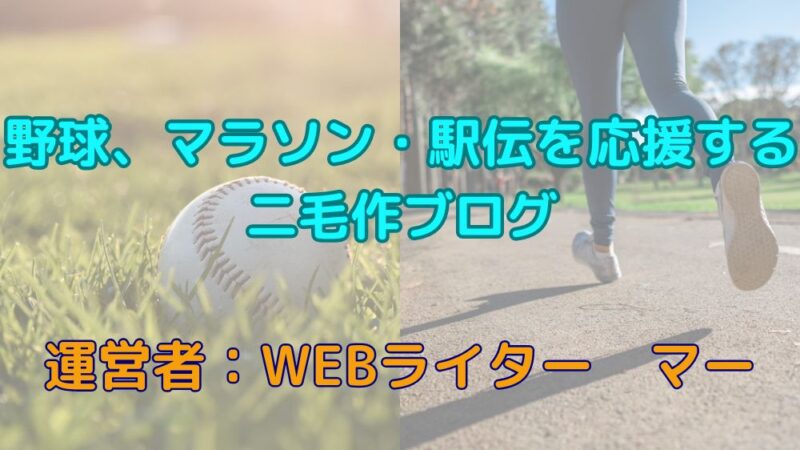 野球　マラソン　駅伝　応援　ブログ　二毛作ブログ