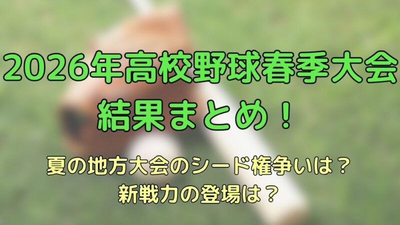 高校野球　春季大会　2026年　日程　結果