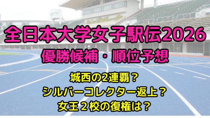 全日本大学女子駅伝　2026　優勝候補　順位予想
